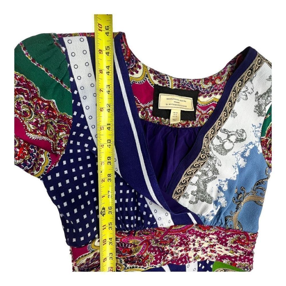 Anthropologie Women's 0 Moulinette Soeurs Istanbul Wrap Dress Multi-Color HOBO - Picture 8 of 12